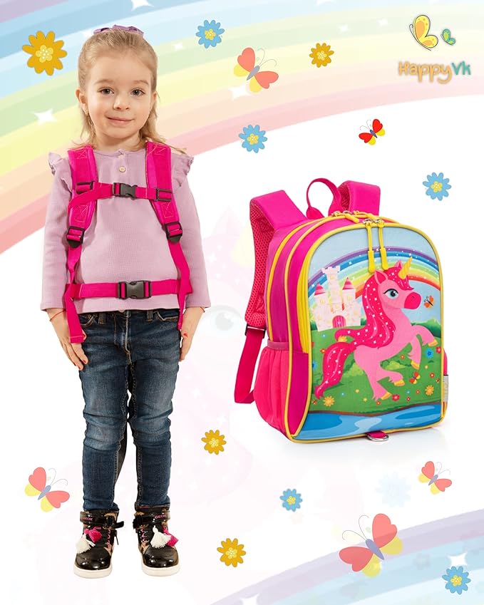 Backpack with Leash for Kids-Anti Lost Walking Toddler Leash-Unicorn design-for 1-4 Years Old Girls