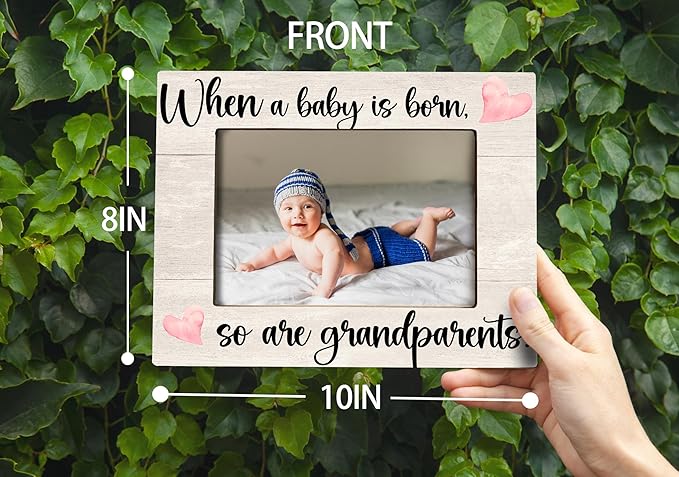 Baby Picture Frame, Ultrasound Picture Frames, When a Baby is Born So is a Grandparents, New Grandparents Gifts First Time 2025, Photo Frame 4x6(cream-coloured)