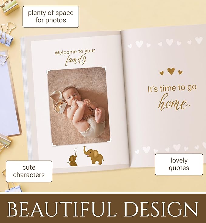 Babys First Year Book, Baby Memory Book Boy or Girl, Baby Photo Album, Minimalist Baby First Year Book, Scrapbook Baby, Keepsake Baby Memory Book, Gender Neutral Baby Milestone Warm Earth Colors