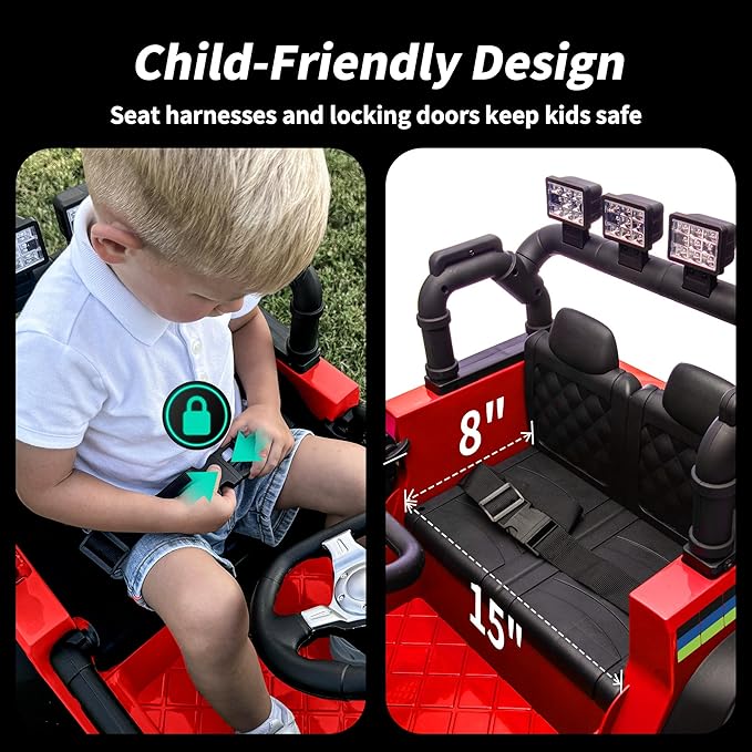 24V Kids Ride on Car, Kids Electric Vehicles Car Ride on Toy Truck for Toddlers w/Remote Control, 400W Motor - Red