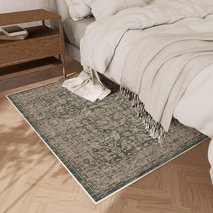 Boho Washable Kitcheh Rug for Entryway: Door Mat Indoor Entrance 2x3 Small Throw Rug Stain Resistant Non-Slip Low Pile Soft Carpet for Kitchen Front Door Indoor Entrance Entry Bedroom