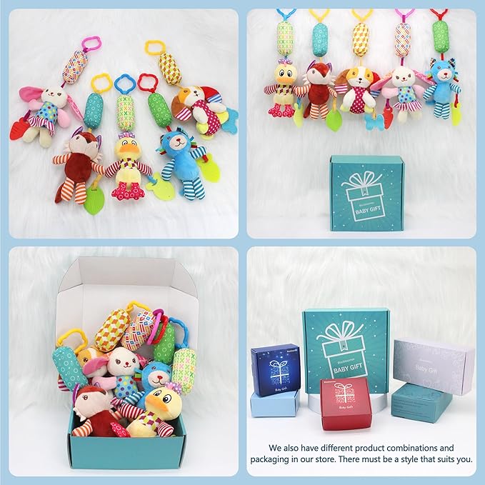 BLOOBLOOMAX Sock rattles for Babies 0-24 Months Baby Animal Foot Finder Educational Toys