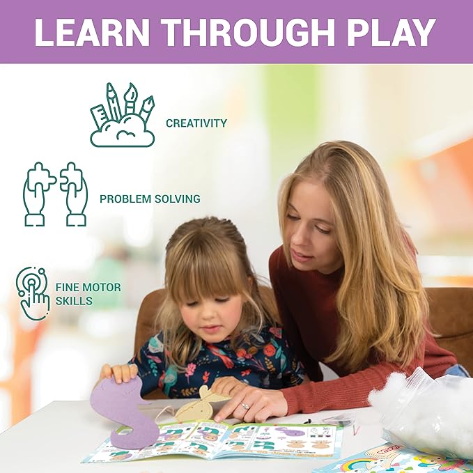 Craftorama Sewing Kit for Kids, Fun and Educational Fairytale Craft Set for Boys and Girls Age 7-12, Sew Your Own Felt Animals Craft Kit for Beginners, 165 Piece Set