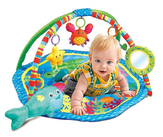 Baby Activity Play Gym Mats Ocean Park with Arches, Activity Toys, Animals Toys (L30 x W30 Inch)