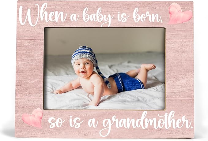 Baby Picture Frame, Ultrasound Picture Frames, When a Baby is Born So is a Grandmother, New Grandmother Gifts First Time 2025, Photo Frame 4x6(pink)