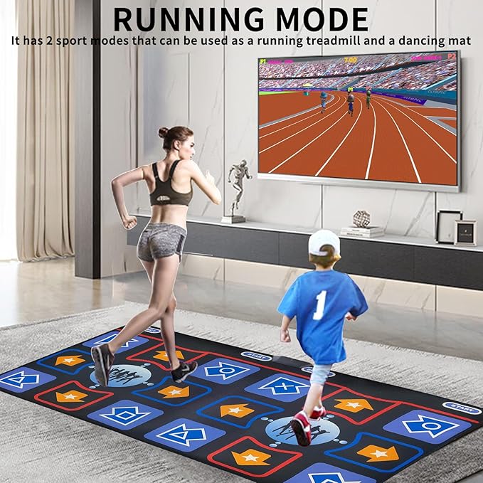 Dance Mat for Kids and Adults, Flannel Dance Pad for Kids Toys, Soft TV Dancing mat,Plug & Play Family Game,Xmas Gifts Idea,Gifts for Girls & Boys Ages 3+,Double mat