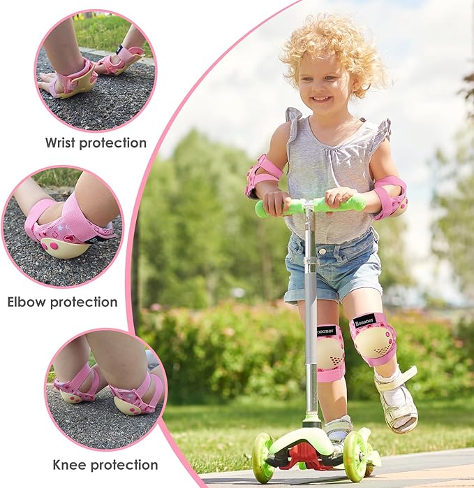 BOSONER Kids/Youth Knee Pad Elbow Pads for Roller Skates Cycling BMX Bike Skateboard Inline Rollerblading, Skating Skatings Scooter Riding Sports