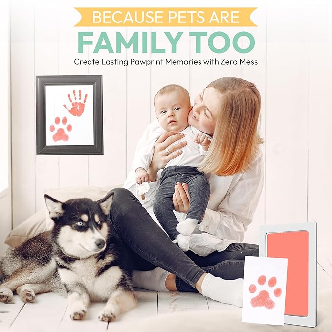 Clean Touch Ink Pad for Baby Handprints and Footprints – Inkless Infant Hand & Foot Stamp – Safe for Babies, Doesn’t Touch Skin – Perfect Family Memory or Gift – Pink Print Kit by Tiny Gifts