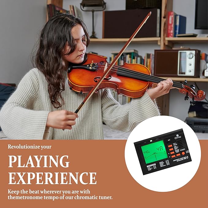 Cecilio 1/2 Violin Solidwood Violin with Hard Case, Bow, Rosin, Tuner, Shoulder Rest & Lesson Book – Ideal for Beginners