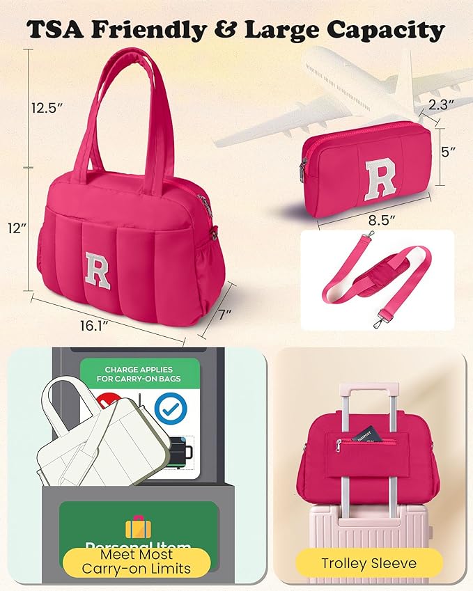 Dance Bag, Kid Weekender Bags，Girl Overnight Bag with Wet Pocket，Gifts for Teen Girls-Lightweight Travel Tote Personalized Cheer Bags with Makeup Pouch