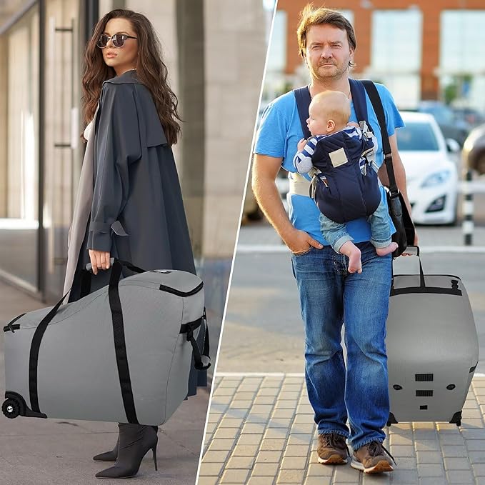 Car Seat Bags for Air Travel Fit Chicco Keyfit 35 and Anti-rebound Bar Base, Fit Doona Car Seat Stroller and Base, Nuna Pipa Travel Bag, Infant Car Seat Bag, Doona Travel Bag