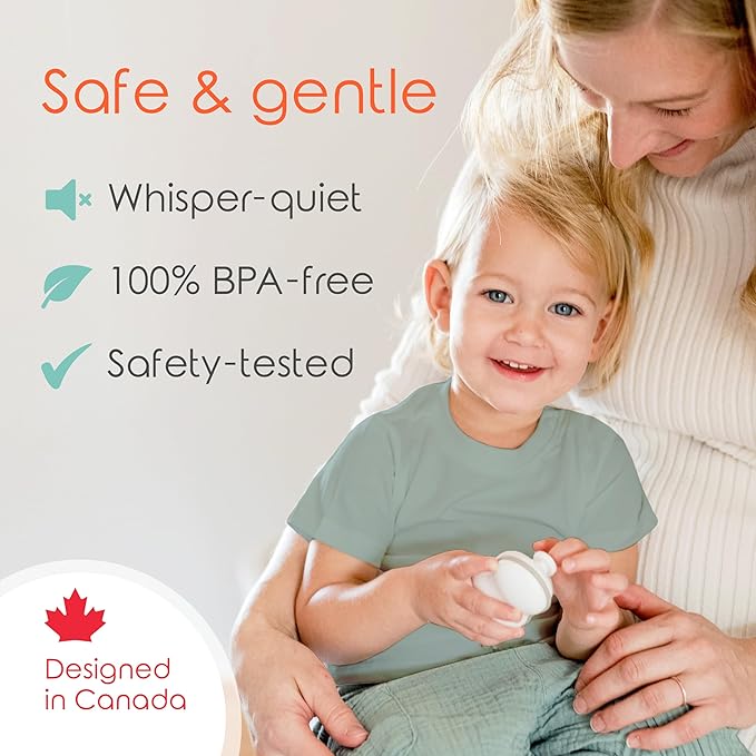 Cherish Baby Care Baby Nail Trimmer Electric - Automatic Safety Stop, BPA-Free & Safety-Tested Electric Nail File Baby, Includes 4 File Pads, 0-12+ Months