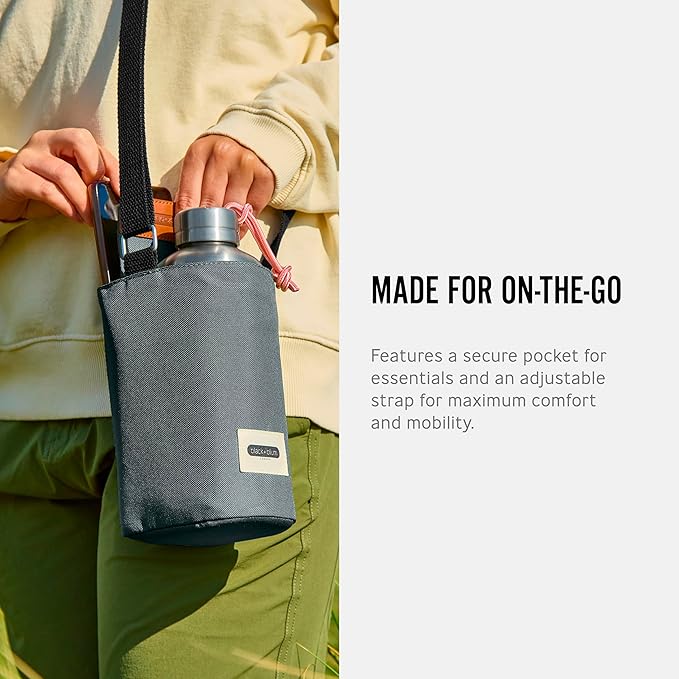 BLACK + BLUM Insulated Bottle Bag - Made with Recycled PET and BPA Free - Bottle Bag for On The Go, Slate