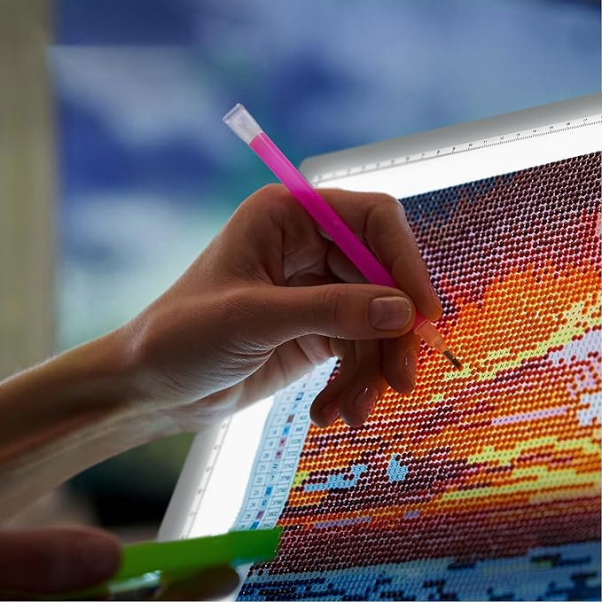 iVyne Rechargeable A4 Light Pad for Diamond Painting & Art Projects – LED Light Board with Diamond Art Accessories – Ultra-Thin & Portable Diamond Dot Light Board, Perfect for Artists - White