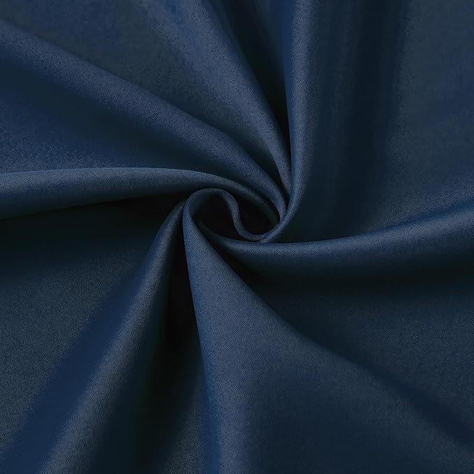 KEQIAOSUOCAI Pinch Pleated Curtains 100 Inches Long 2 Panels Set, Thermal Insulated Blackout Room Darkening Curtain for Bedroom,Window Draperies with Hooks(Navy Blue,40x100-inch)
