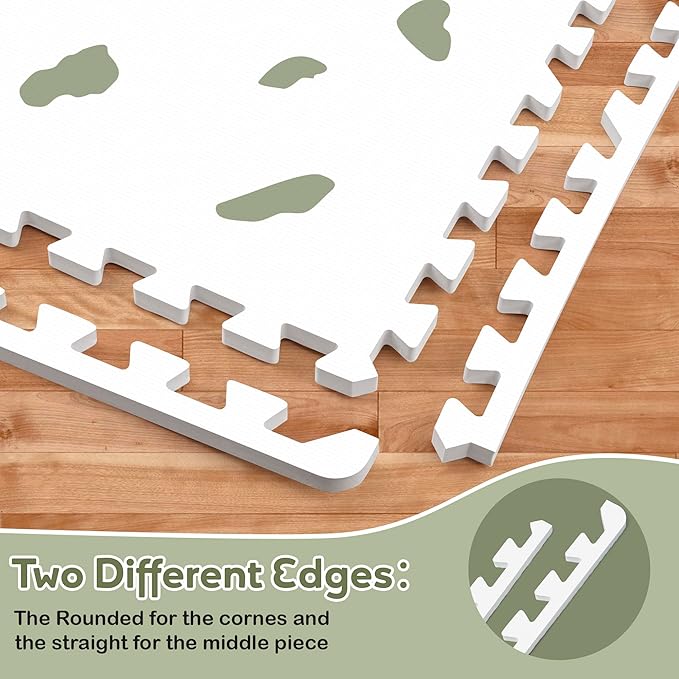 Baby Foam Play Mat-72”x 48” Baby Playmat,6-Piece Interlocking Foam Floor Tiles,Puzzle Mat for Infants and Toddlers,Waterproof Crawling Mat,Non Toxic Play Mat for Baby Tummy Time Mat(Spot)