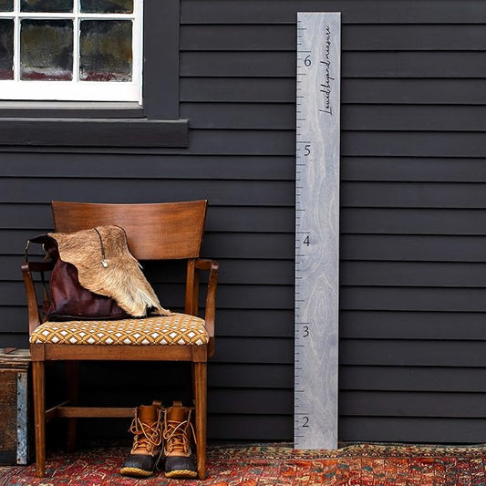 Boho Growth Chart for Wall - Height Board Growth Chart Wooden Growth Chart for Wall Kids Measuring Chart for Wall Height Chart Growth Chart for Kids (Love Grows Here, Gray)