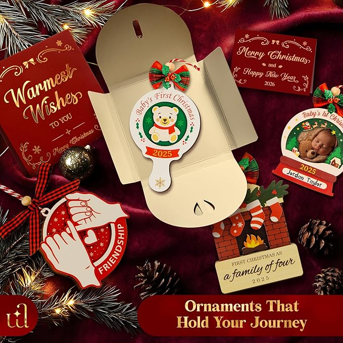 Baby First Christmas Ornament 2025 for Girl Boy - Baby's 1st for Parents, Gingerbread Newborn Ornament Keepsake Babys First Xmas Ornaments for Xmas Tree Decorations