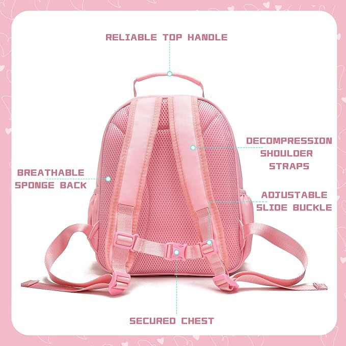 I IHAYNER Kids Glitter Lightweight Backpack for School Travel & Daycare, Toddler Backpack for Girls 3+ Preschool Kindergarten Elementary Kids Backpack-Rainbow Pink E