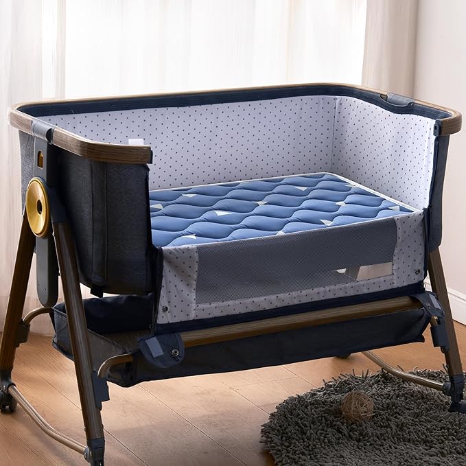 Baby Bassinet Mattress 32x 18 inches- Firm Support and Comfort Premium Foam,Noiseless and Odorless,Hypoallergenic Small Crib Mattress, Fits Moses Basket, Dual Sided with Soft Breathable Fabric