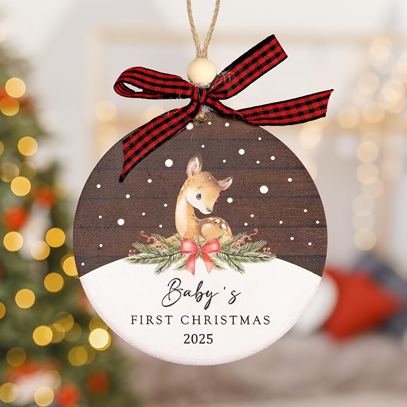 Baby's First Christmas Ornament 2025, New Baby Ornament for Girls Boys, Baby Announcement, Family Tree Xmas Ornament, Baby 1st Christmas Ornaments, Christmas Tree Hanging Decorations, Baby Gift