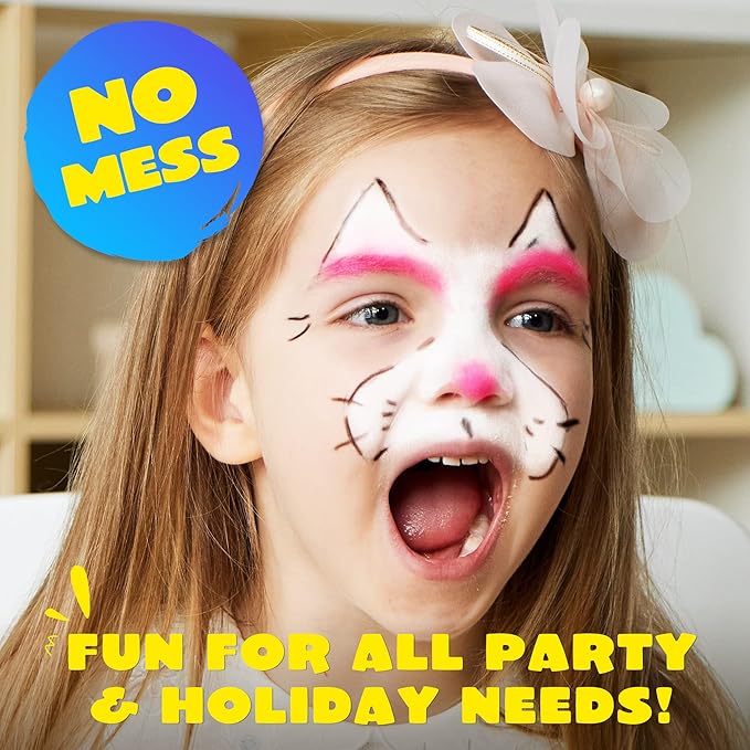 JOYIN 24 Colors Face Paint Safe & Non-Toxic Face and Body Crayons (Large Size 3 inch) Ultimate Party Pack Including 6 Metallic Colors for Birthday Toy Makeup Party Suppiles, Gifts for Kids Girls Boys