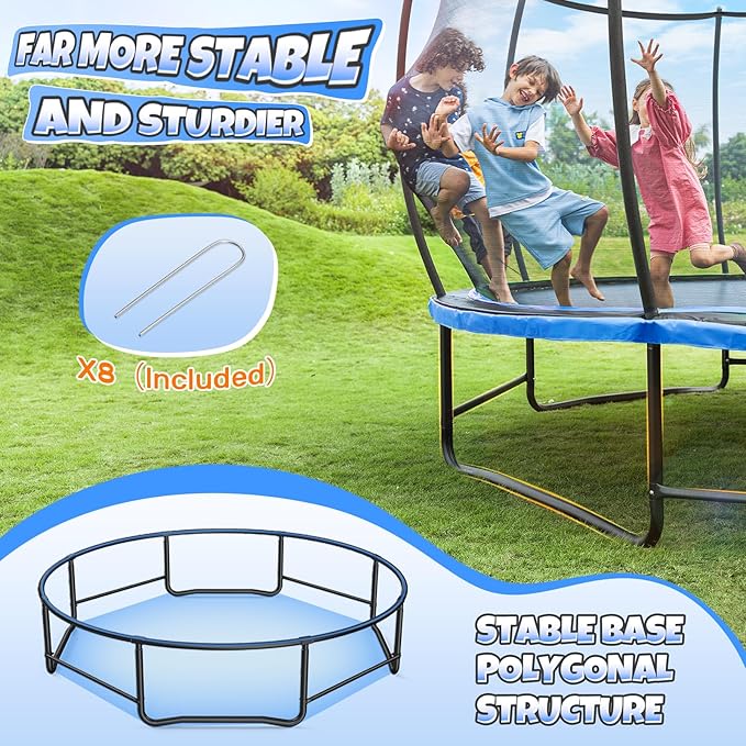 BCAN 8FT 10FT 12FT 14FT 15FT 16FT Recreational Trampoline with Enclosure for Kids Adults, ASTM Approved, Outdoor Trampolines with Ladder for Kids
