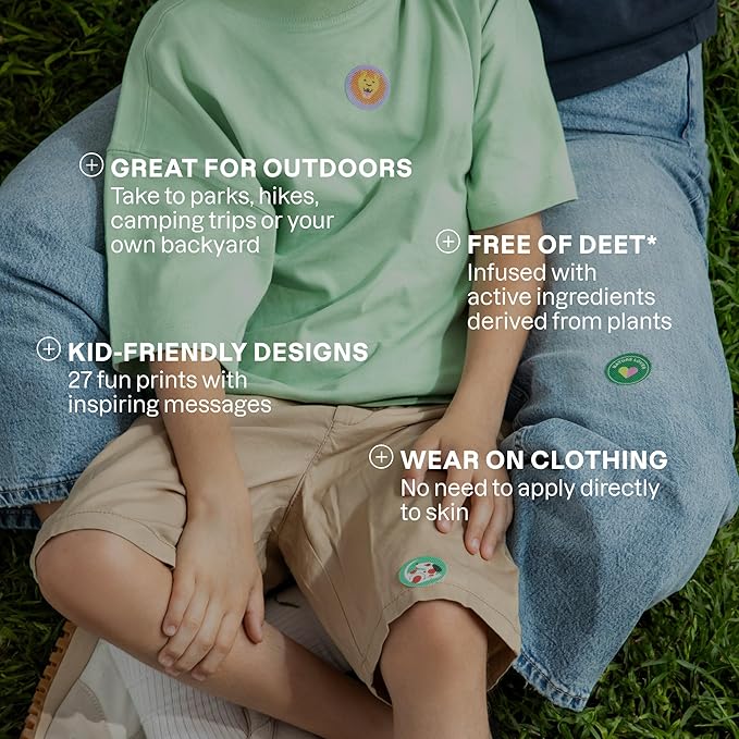 Cliganic Mosquito Repellent Stickers (180 Pack) - Animal Patches for Kids, Natural DEET-Free, Essential Oil Infused