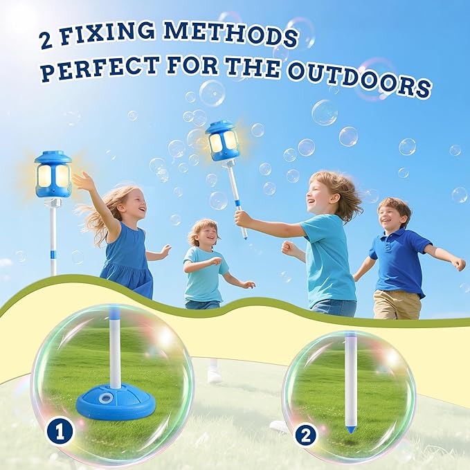 Bubble Machine for Kids Bubble Blower Maker with Lights and Music Automatic Bubble Stand Machine for Parties Birthday Wedding Toddlers Kid Summer Outdoor Toys