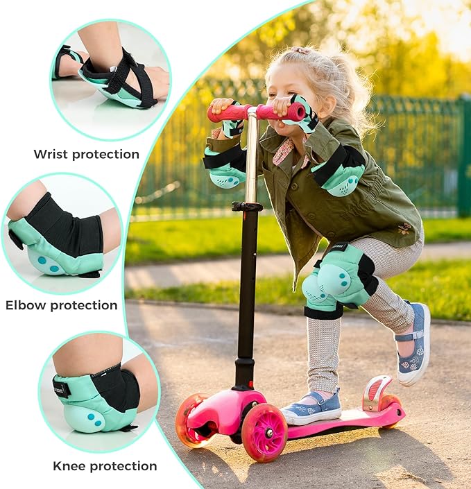 BOSONER Kids/Youth Knee Pad Elbow Pads for Roller Skates Cycling BMX Bike Skateboard Inline Rollerblading, Skating Skatings Scooter Riding Sports