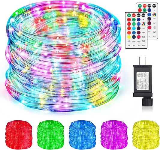 Color Changing Rope Lights 99FT 300 LED Outdoor, String Lights with Plug & Remote | Twinkle Christmas Indoor Bedroom, Waterproof Christmas Lights Outdoor, Rope Lights for Outside,16 Colors