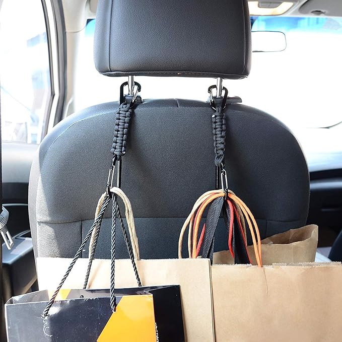 BRAVESHINE Paracord Keychain Carabiner Clip, D Ring Lanyard Hanger Stroller Hook for Water Bottle, Key, Backpacks, Men, Women