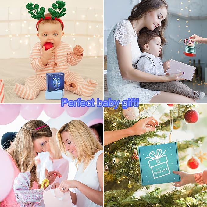 BLOOBLOOMAX Baby Soft Hanging Rattle, Car Seat Stroller Toys with Plush Animal C-Clip Ring for Infant Babies Boys and Girls 3 6 9 to 12 Months (4pcs)