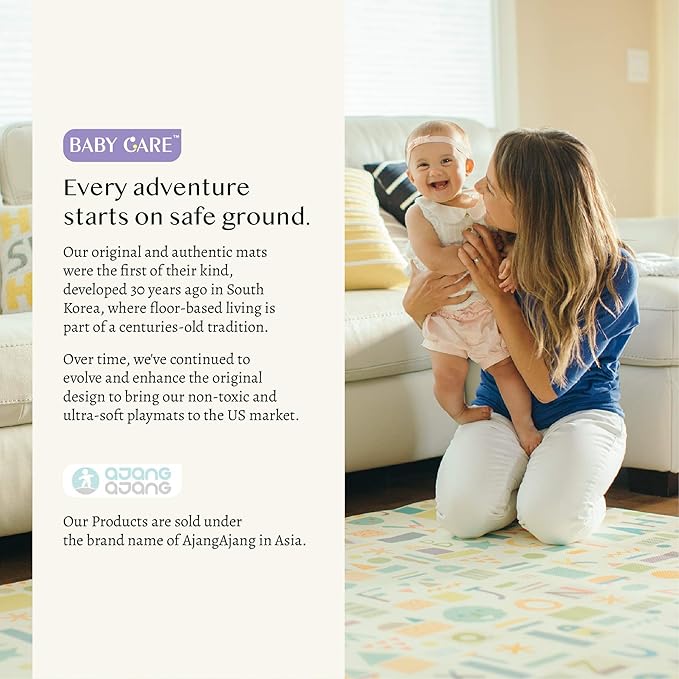 Baby Care Play Mat - Playful Collection (Busy Farm, Large) - Play Mat for Infants – Non-Toxic Baby Rug – Cushioned Baby Mat Waterproof Playmat – Reversible Double-Sided Kindergarten Mat