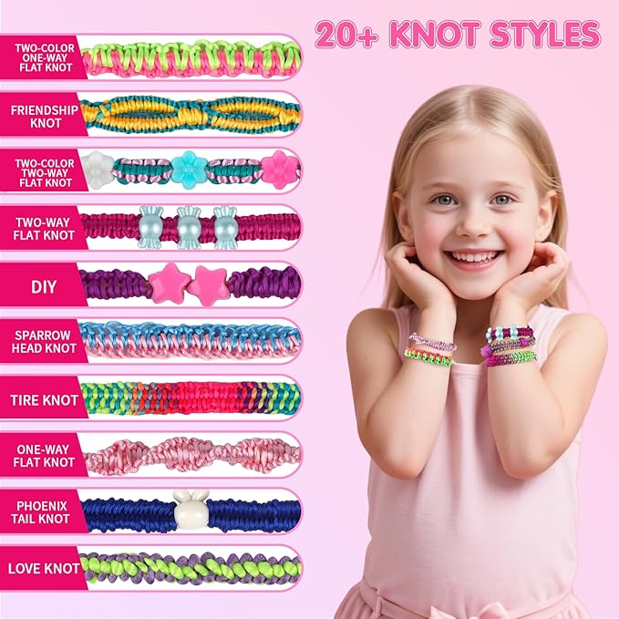 Arts and Crafts for Kids Age 8-12, Friendship Bracelet Making Kit for Girls, DIY Jewelry String Maker Kit Toys, Bracelets Maker Craft, Christmas Birthday Gifts for Ages 6 7 8 9 10 11 12 Year Old