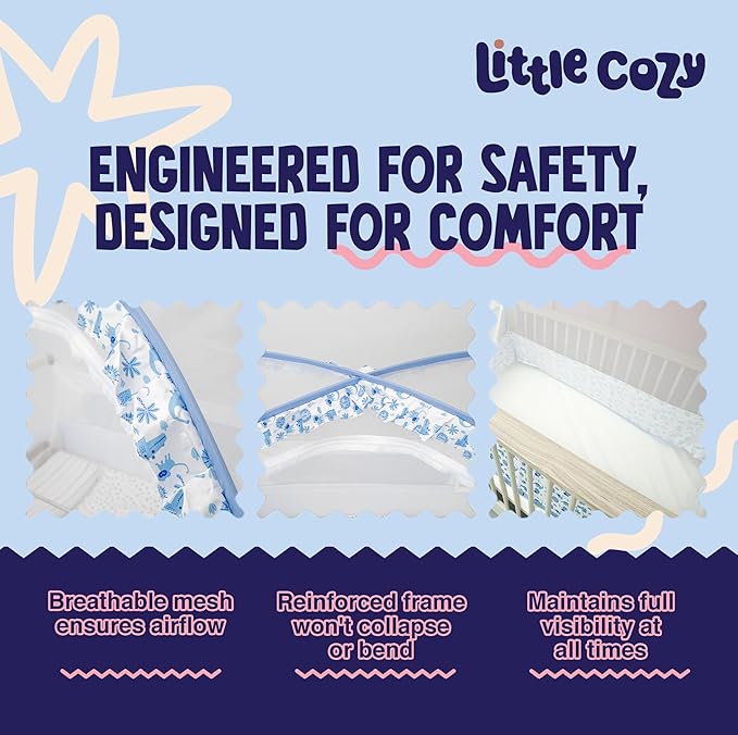 Crib Tent to Keep Baby from Climbing Out – Pop Up Crib Net Canopy with Strong Breathable Mesh, Double Auto-Lock Zippers & Durable Frame – Easy Install Baby Safety Cover for Standard Cribs