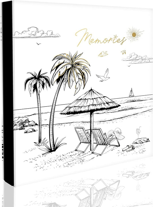 Holoary Travel Photo Album 4x6 500 Photos, Five Pictures Per Page, Large Beach and Vacation Album, Printed Book Cover Travel Design for Honeymoon Memories
