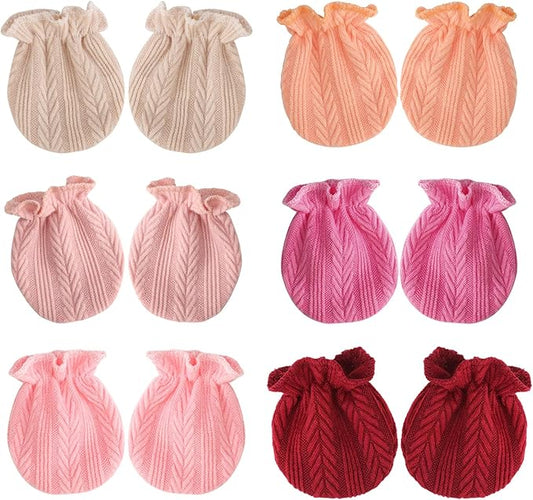 BQUBO Newborn Infant Toddler Mittens No Scratch Cotton Elastic Wrist Gloves Hypoallergenic for 0-6 Months Baby Boys Girls
