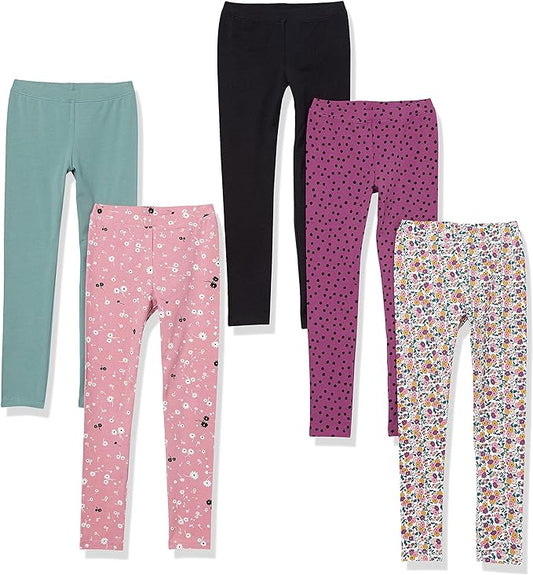 Amazon Essentials Girls and Toddlers' Leggings, Multipacks