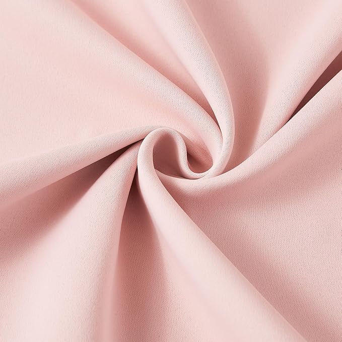 KEQIAOSUOCAI Pinch Pleated Pink Blackout Curtains 63 Inches Long, Sound & Light Reducing Room Darkening Drape for Girl's Bedroom(2 Panels, W40 x L63)