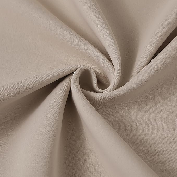 KEQIAOSUOCAI Pinch Pleated Window Curtain Panels 92 Inches Long Light Blocking Solid Custom Made Pleated Curtains Hooks Track Privacy Memory Shape Drape for Living Room,Khaki,40x92, Set of 2