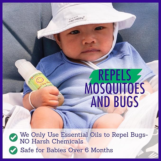 California Baby Natural Bug Repellent Spray | Citronella Bug Spray | DEET-Free | Repels Mosquitoes + Bugs | Allergy Friendly | Great Smell | Baby & Adult Insect Repellent Spray | 59 mL / 2 oz.