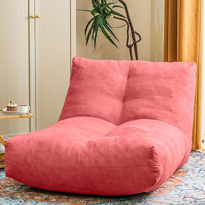 Bean Bag Chair Lazy Bean Bag Sofa, Floor Beanbag Chairs with Stuffed High-Density Foam, Memory Foam Bean Bag Sofa for Living Room, Bedroom and Office