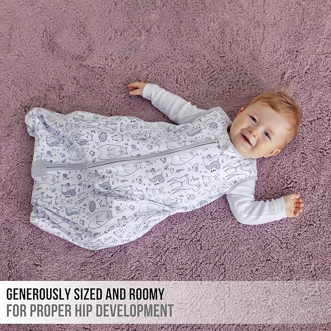 Baby Sleep Sack 1.0 TOG, Organic Cotton Baby Wearable Blanket with Two-Way Zipper, Swaddle Transition Baby Sleeping Bag, All-Season Sleep Sack for Newborn Infant Toddler Boy Girl, 2-Pack, 18-24 Month