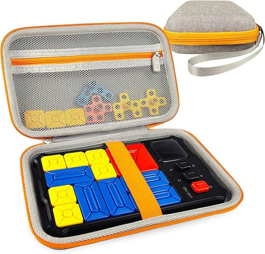 Case Compatible with Giiker Super Slide Brain Games, Protective Storage Bag Holder for Giiker Brain Teaser Puzzles Games Toys (Only Case) (Orange-Grey)