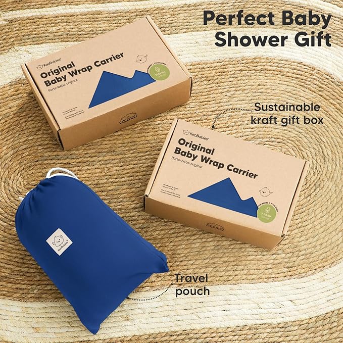 KeaBabies Baby Wrap Carrier - All in 1 Original Baby Carrier Newborn to Toddler Sling, Easy to Wear, Hands Free Bonding, Lightweight, Breathable Infant Wraps (Cobalt Blue)