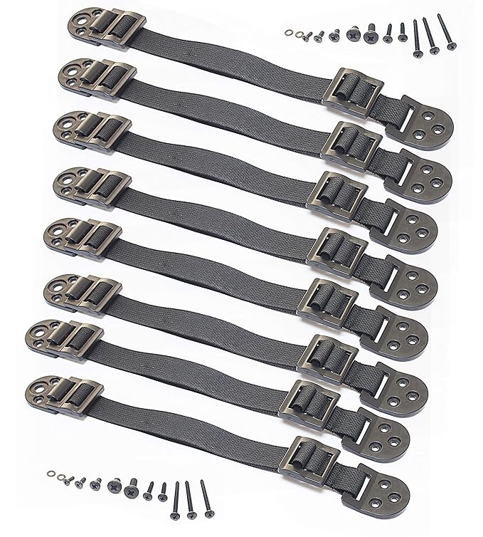 Boxiki kids Furniture Straps - Anti Tip Strap for Baby Proofing & Child Safety - 8 Pack of Adjustable Wall Straps and TV Straps - Fixings to Anchor Shelves & Cabinets(Black)