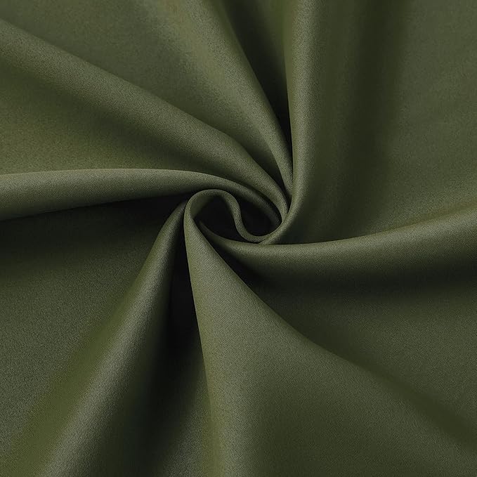 KEQIAOSUOCAI Olive Pinch Pleated Curtains 120 Inches Long, Blackout Dark Out Curtain for Living Dining Room Light Blocking Window Draperies(Dark Olive,40x120,2 Panels)