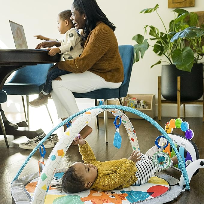Baby Einstein 4-in-1 Kickin' Tunes Music and Language Play Gym and Piano Tummy Time Activity Mat