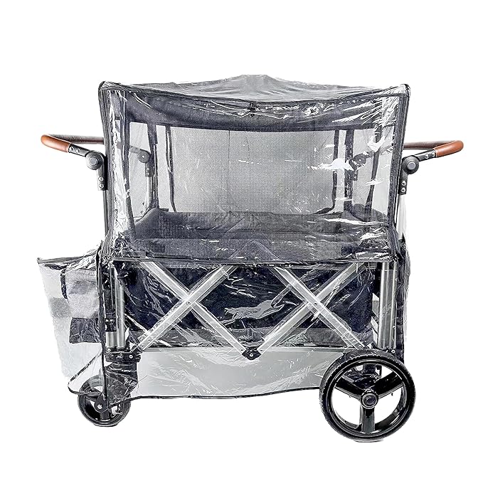 Big Size Rain Cover for Stroller, Mosquito Net for Trolley Cart, 2in1 Big Cover with Window for Picnic Camping Wagon Stroller Waterproof Windproof Accessories (Cart Not Included)